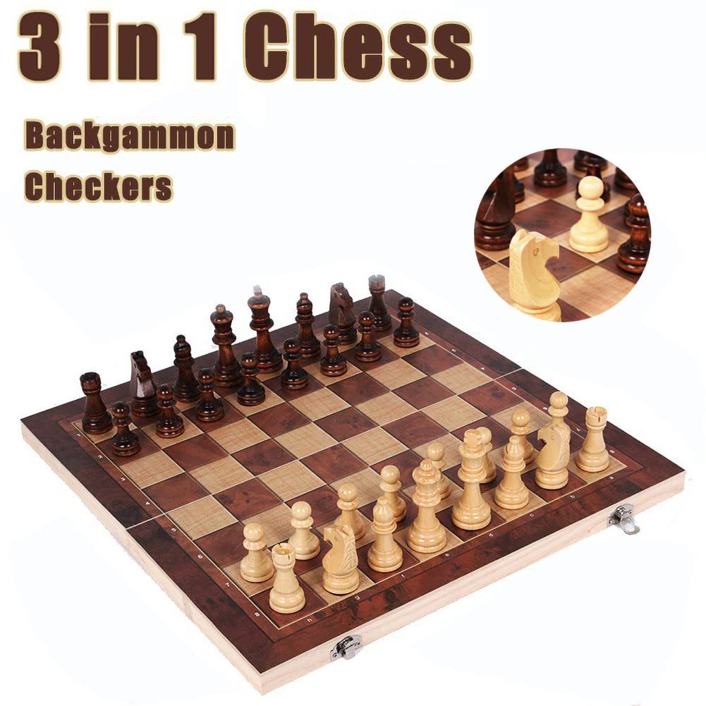 Chess Sets Magnetic Board Games - 11.8 Inches Travel Chess Set for Teenager & Adults, Wooden-Style Folding Portable Chess Gifts Classic 2-Player Strategy Family Game for Beginner and Professional