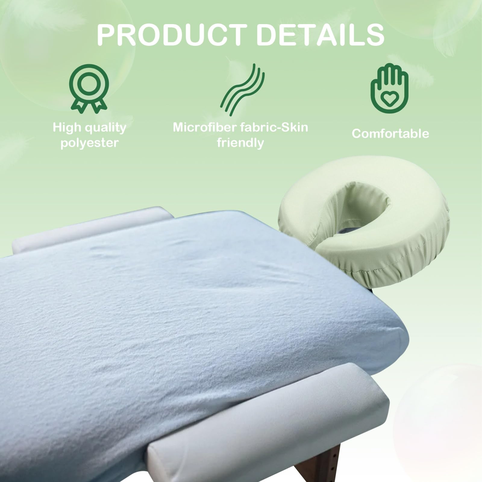 Macarrie 24 Pcs Face Cradle Covers for Massage Table Microfiber Reusable Soft Thicker Massage Table Headrest Covers Bulk Oil Proof Cradle Head Rest Sheets for Spa Beauty Salons(Beige)