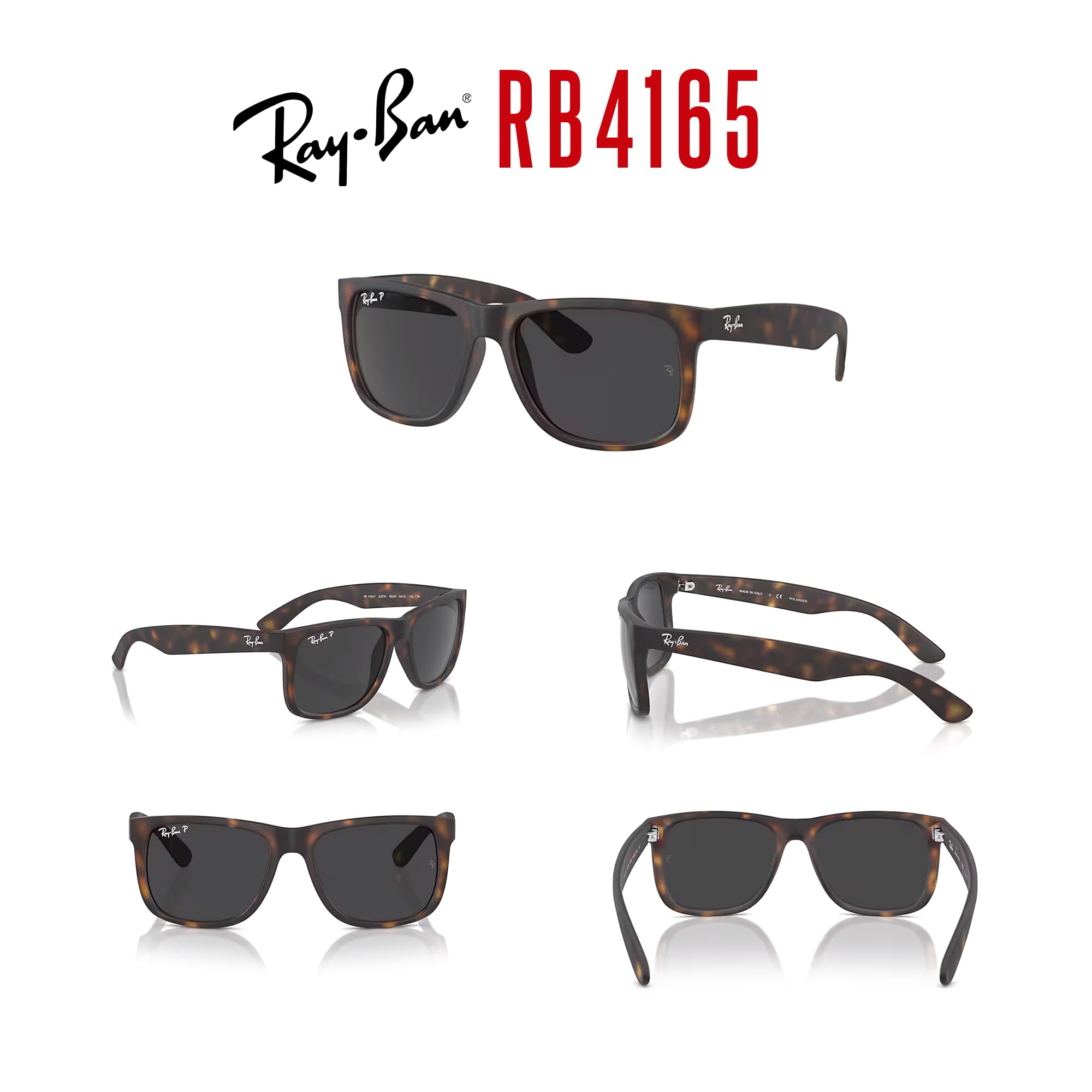 Ray-Ban RB4165F Justin Classic Square Sunglasses for Men