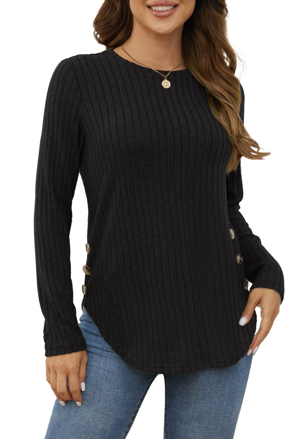 Yincro Women's Long Sleeve Fall Sweaters 2026 Lightweight Casual Crewneck Tunic Tops