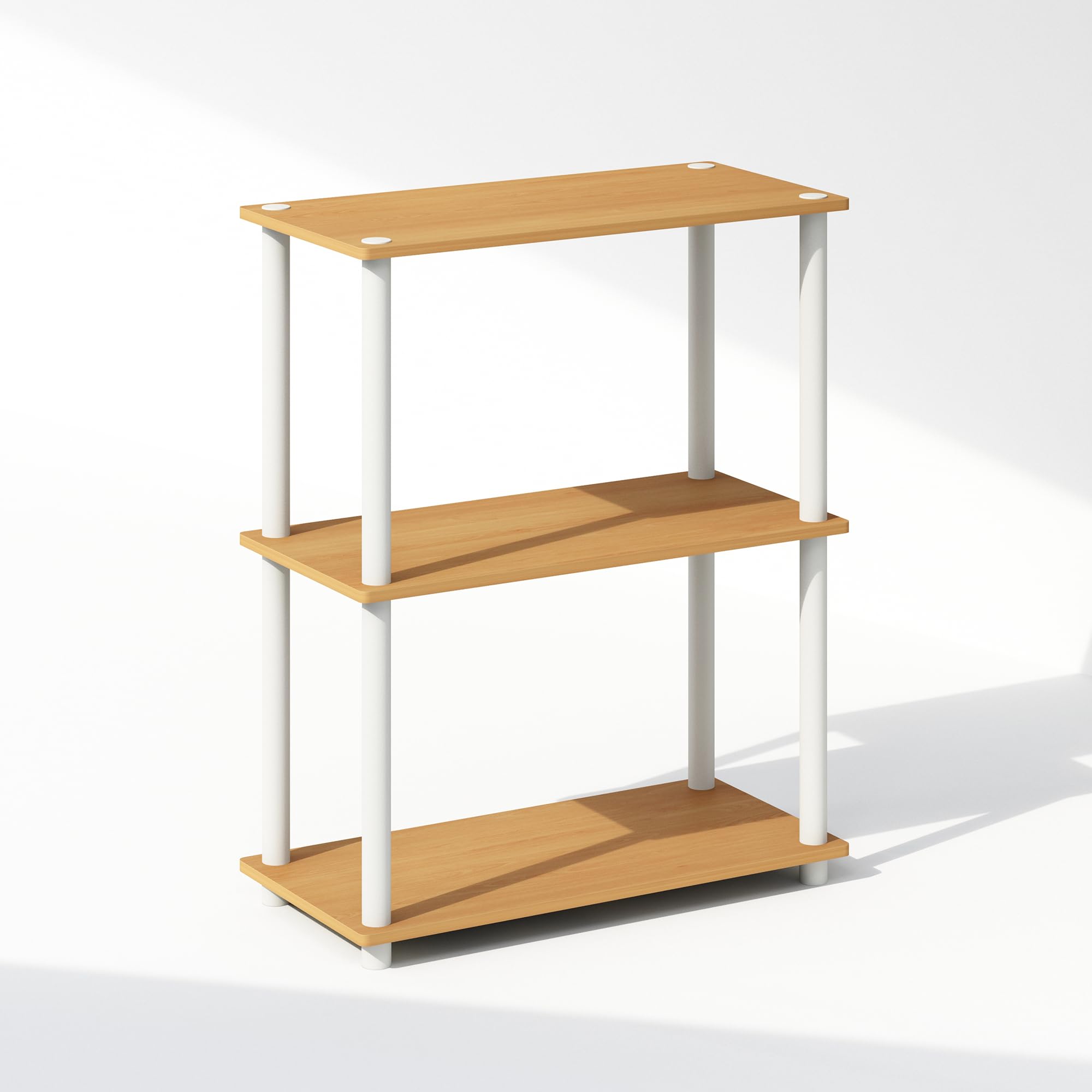 Furinno Turn-N-Tube Book Shelf, 4-Tier Bookshelf, Bookcase with Multipurpose Compact Display Rack, 11.6 x 23.6 x 43.2, for Living Room, Bedroom, Home Office, Americano/Black