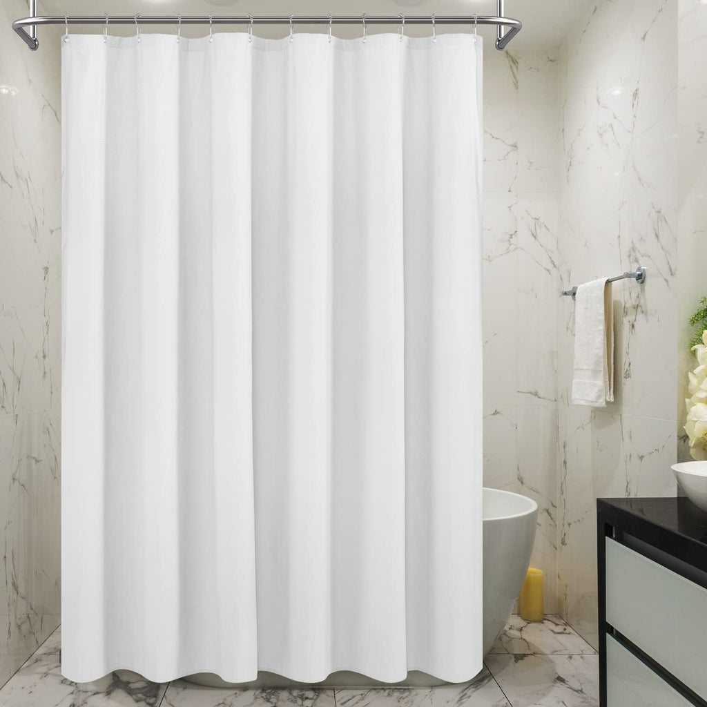 Mrs Awesome Embossed Microfiber Shower Curtain Liner 70 x 72 inches, Soft Fabric Shower Curtain Washable and Water Repellent,70x72, Cream