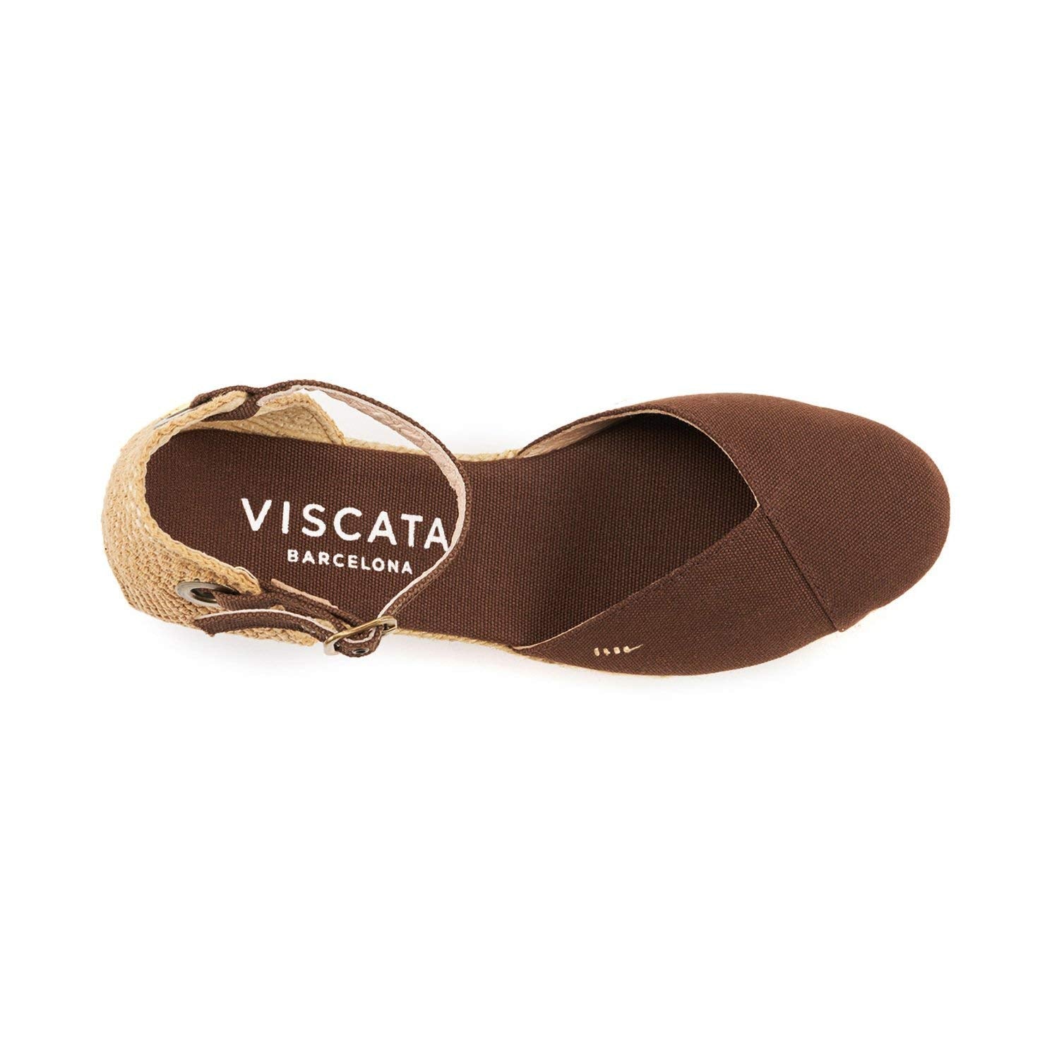 Viscata Pubol Espadrille Canvas Low Wedges with Ankle Strap Spain Handmade 2” Heel Women's Sandals with Breathable Organic Cotton Canvas and 100% Natural Jute for all Occasions: Casual, Work, Party