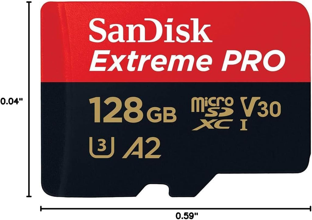 Sandisk SDSQXCD-128G-GN6MA Extreme Pro Microsdxc 128gb+sd Flsh Adapter 200mb/s 90mb/s A2 C10 V30 U