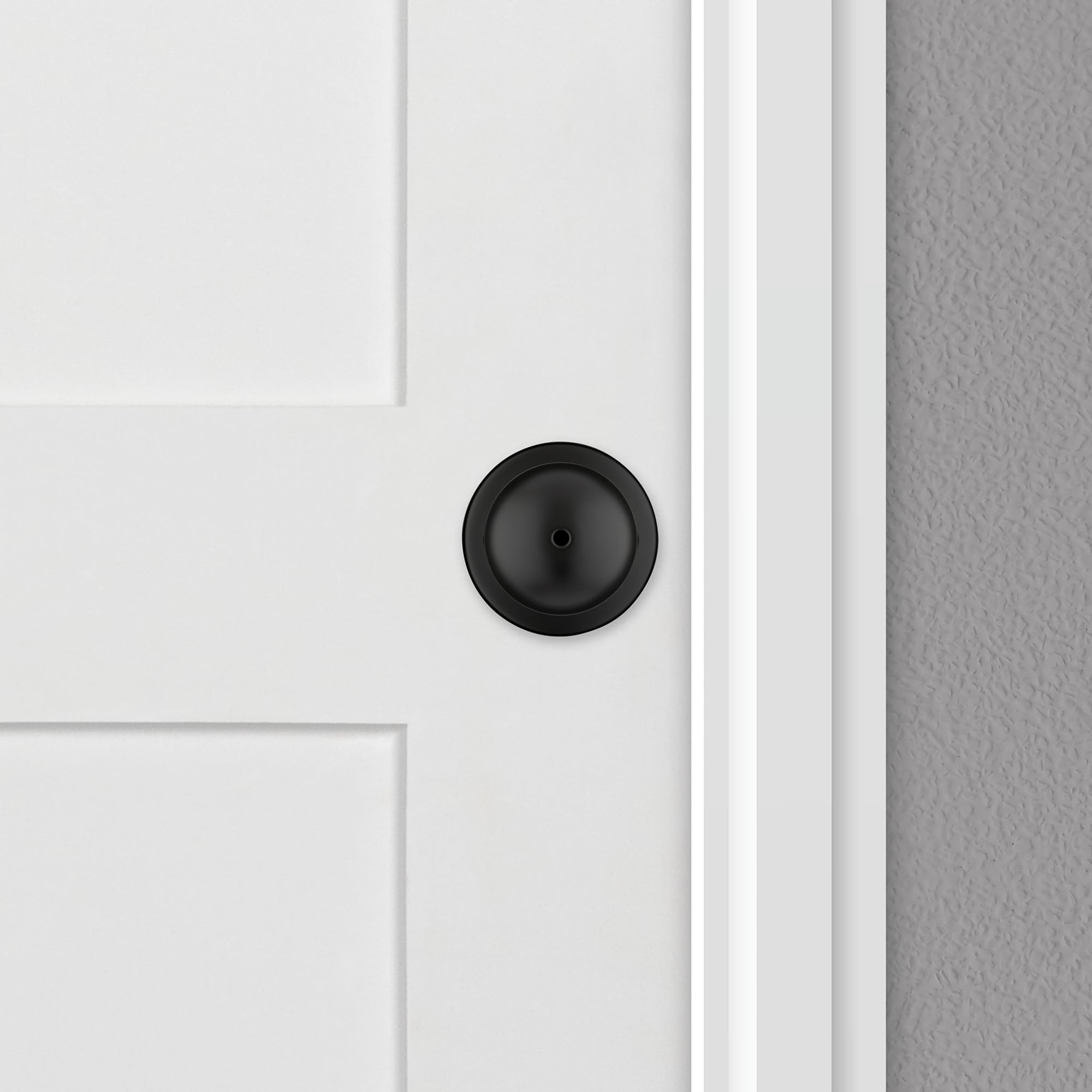 Kwikset Polo Dummy Door Knob, Single Sided Handle for Closets, French Double Doors, and Pantry, Matte Black Non-Turning Interior Push/Pull Door Knob, with Microban Protection