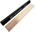 Empire USA Set of 6 Pool Cues - 57” One-Piece Hardwood Billiard Cue Sticks with 13mm Leather Tips, House Bar Pool Sticks for Pool Tables