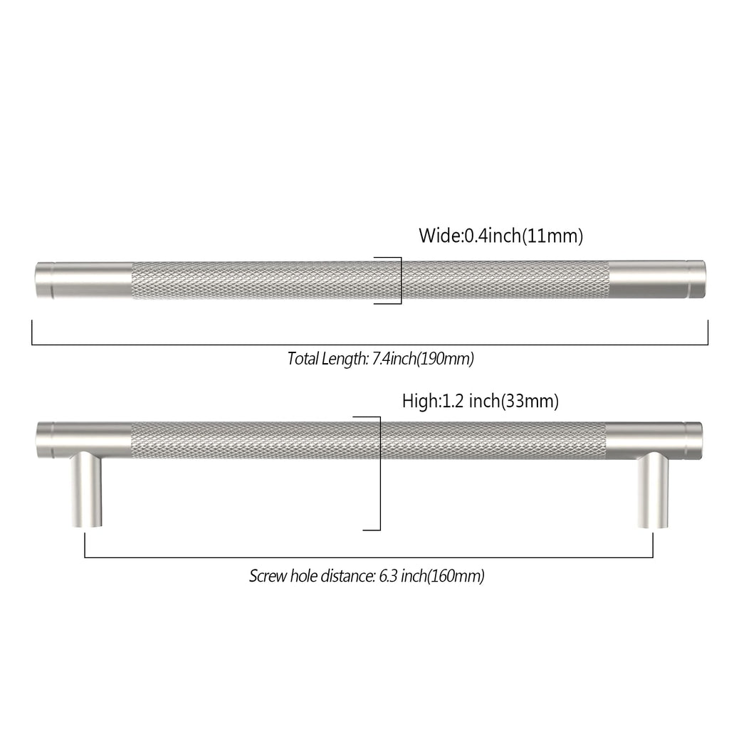 Asidrama 10 Pack 3 Inch(76mm) Matte Black and Champagne Bronze Cabinet Pulls Knurled Cabinet Handles Cupboard Handles Kitchen Cabinet Hardware for Cupboard Drawer Pulls