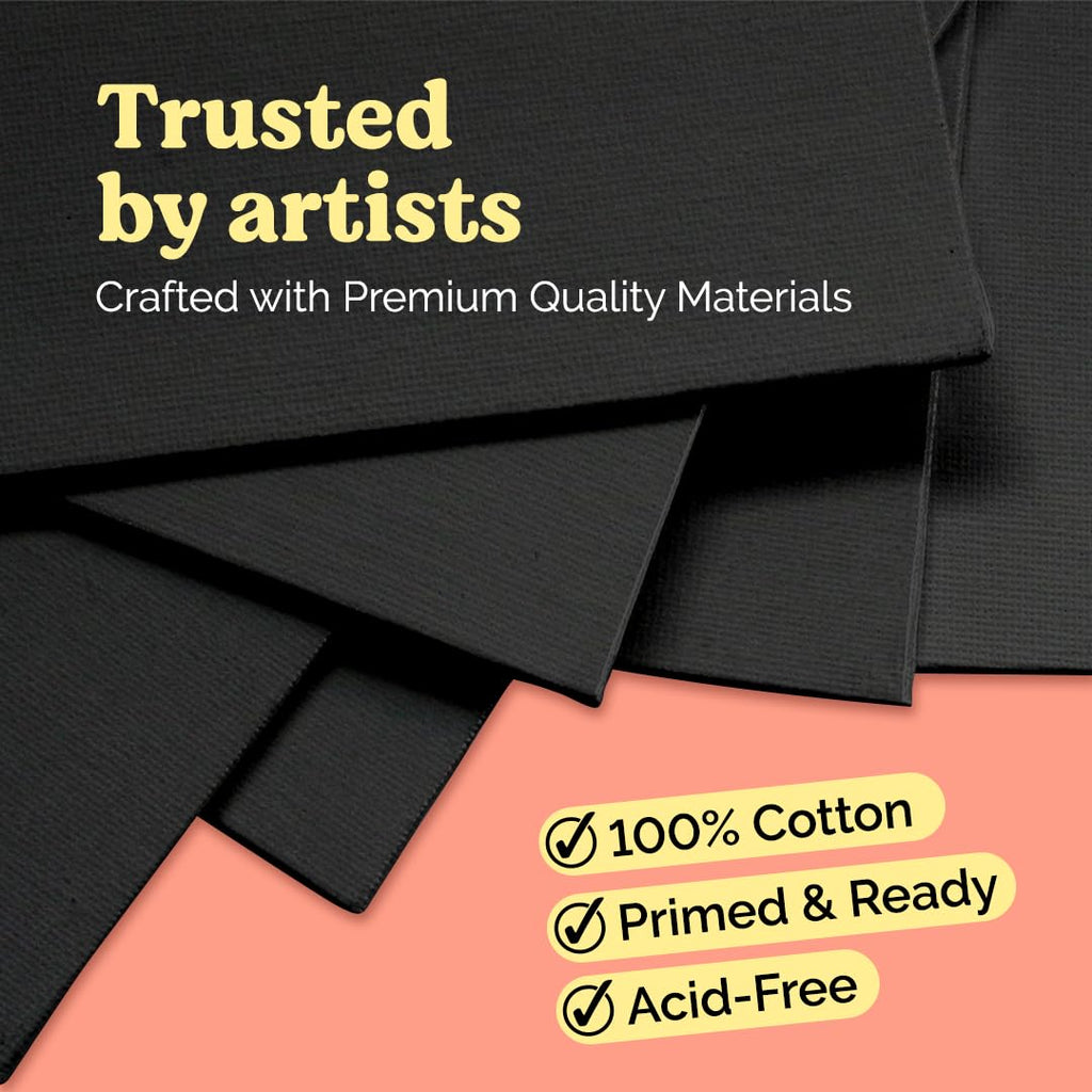 Chalkola Paint Canvas Panels 5x7 inch (15 Pack) for Acrylic Painting & Oil Art, Primed 100% Cotton Boards, Acid-Free for Professional Artists, Hobby Painters, Kids & Beginners
