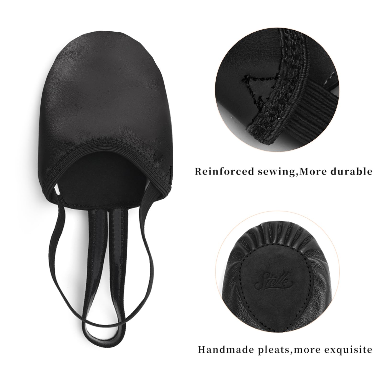 Stelle Leather Half Soles Dance Shoes Womens Lyrical Pirouette Turners Dance Shoes for Turning (Girls/Boys/Men/Adult)