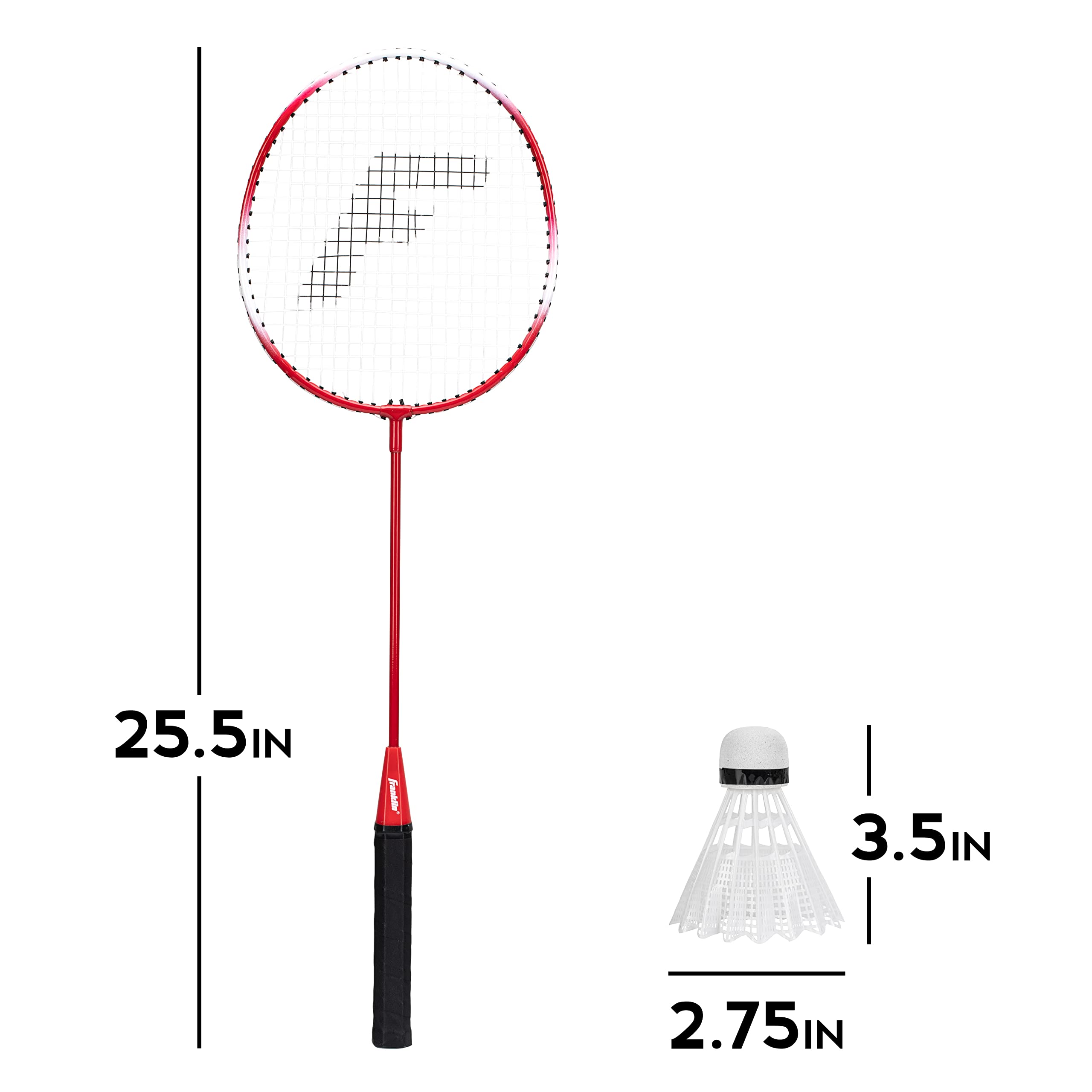 Franklin Sports Badminton Racket + Birdie Set - Replacement Badminton Equipment for Kids + Adults - 2 Player - 4 Player Badminton Racket Sets