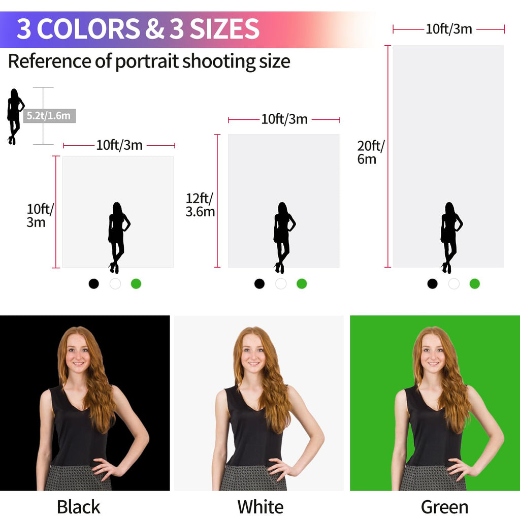 Black Backdrop 10x10ft, Photo Backdrop Curtain for Photoshoot, Pure Photographic Studio Backgrounds, Thick Polyester Fabric Photography Black Screen for Party Portraits Video Recording (Backdrop Only)