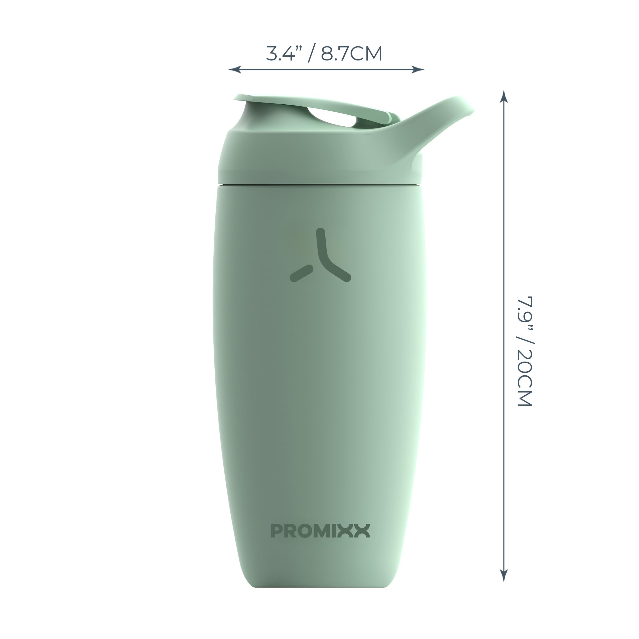 Promixx Pursuit Shaker Bottle Insulated Stainless Steel Water Bottle and shaker Cup, 18oz, Coral