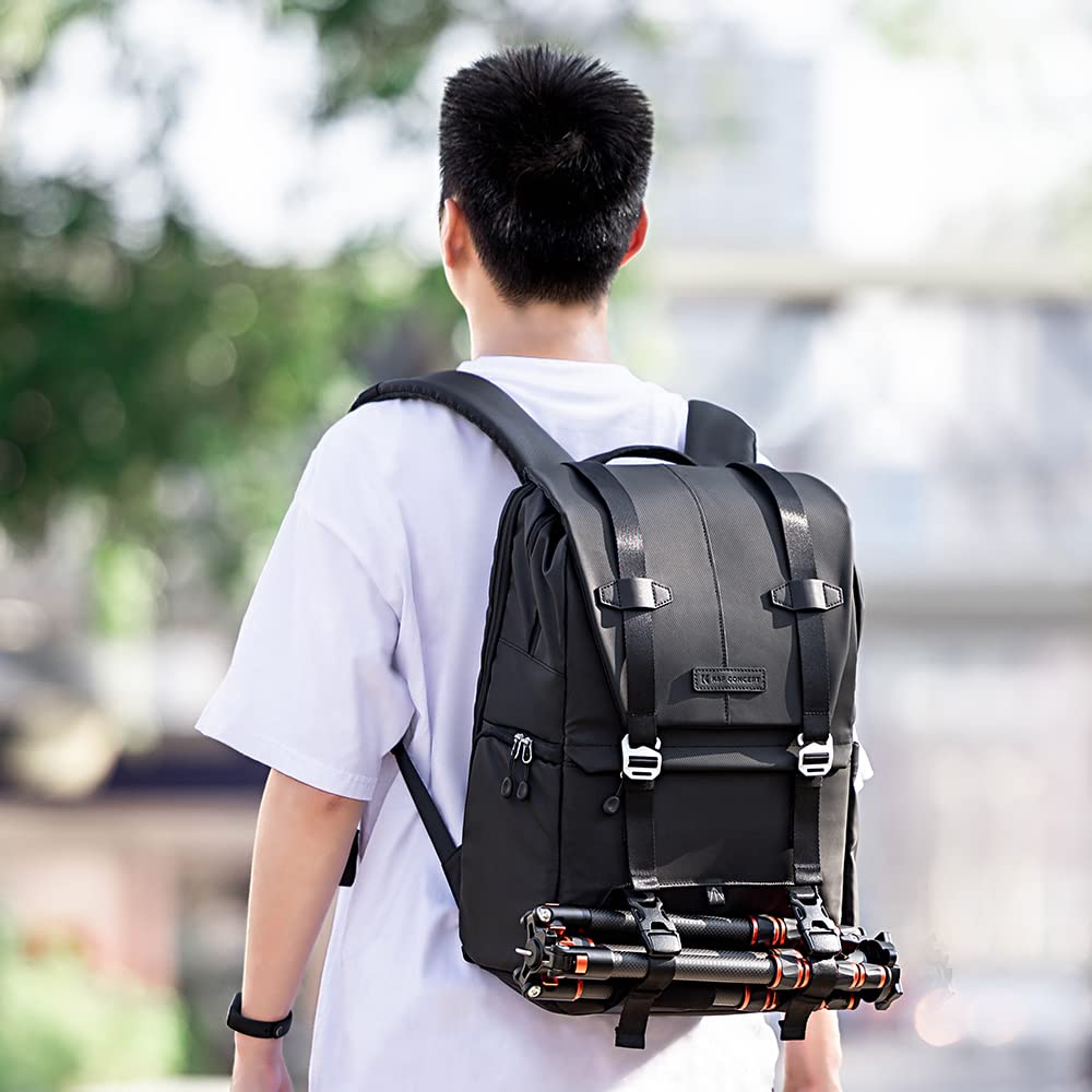 K&F CONCEPT Camera Backpack, Camera Bags for Photographers Dslr Cameras Compatible for Canon Nikon Sony DJI Mavic Drone, 20L Large Capacity Bag Cover 15.6 Inch Laptop Camera Cases with Raincover