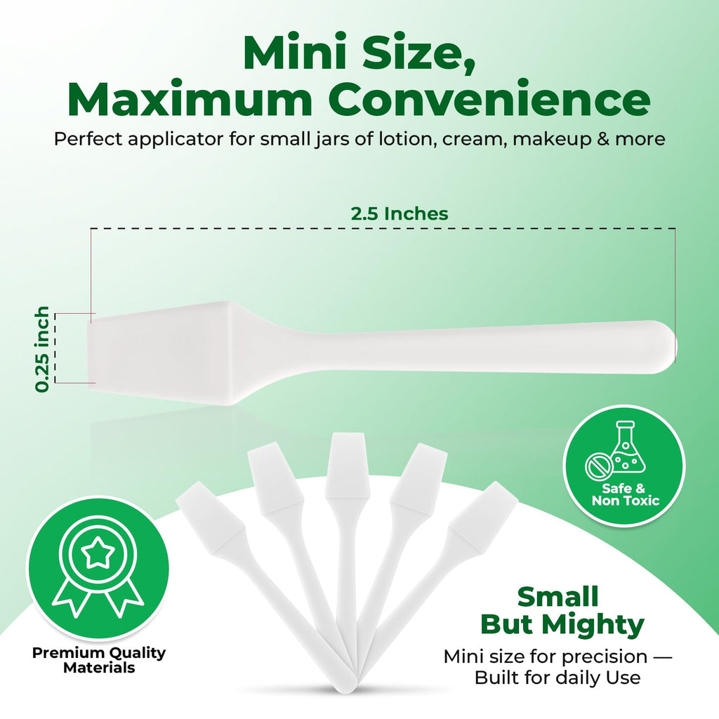 Kopperko Mini Lotion Spatula (2.5", 100 Pack) - Mini Spatula for Cosmetics, Creams & Crafts | Ointment Applicator for Mixing, Skincare, Face Mask | Disposable Lotion Applicator for Face | Black