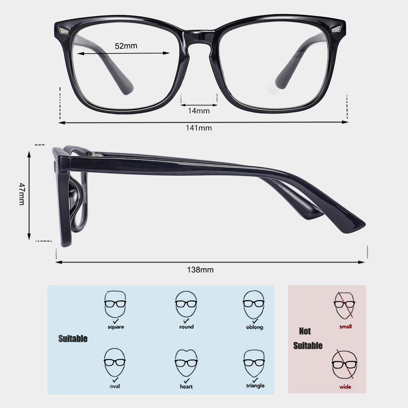 MAXJULI Blue Light Blocking Glasses,Computer Reading/Gaming/TV/Phones Glasses for Women Men(Transparent)