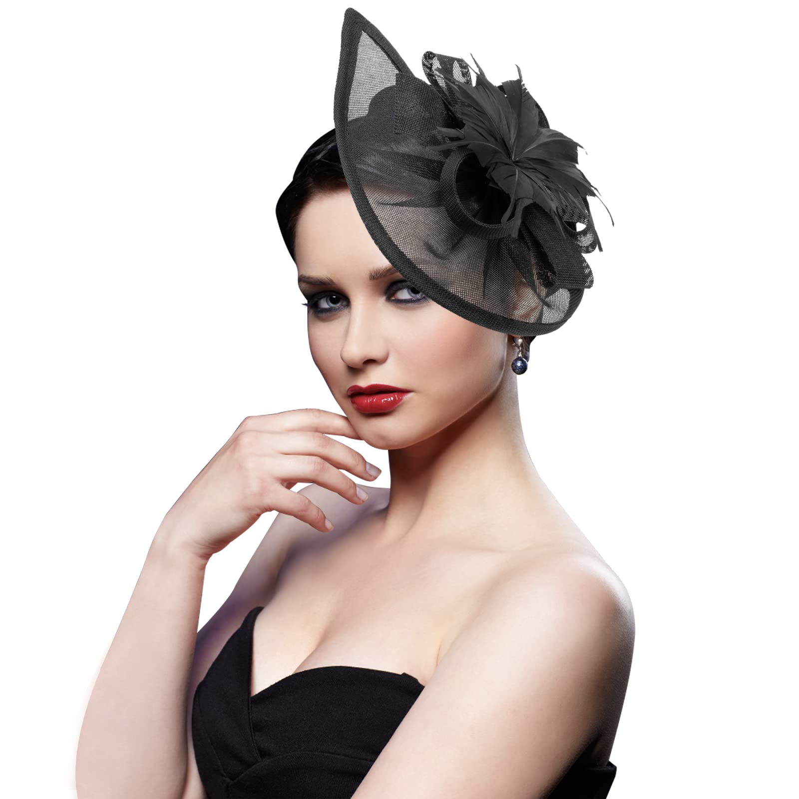AQOKKA Women Fascinators Hats Flower Fascinators with Headband and Clip Tea Party Headwear for Women and Girls