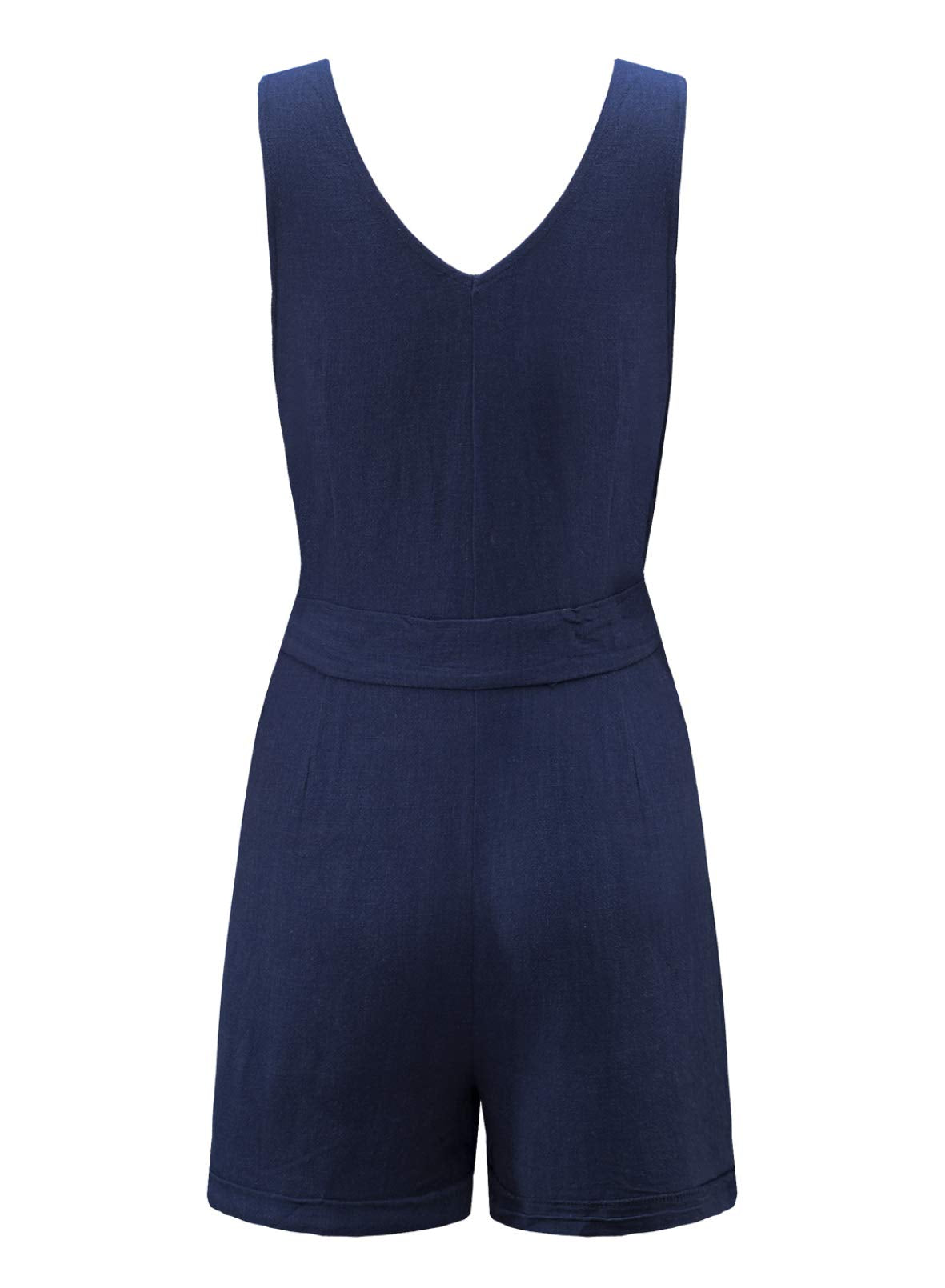 Acelitt Womens Casual Summer Crewneck Ruffle Sleeveless Rompers, XS-XXL