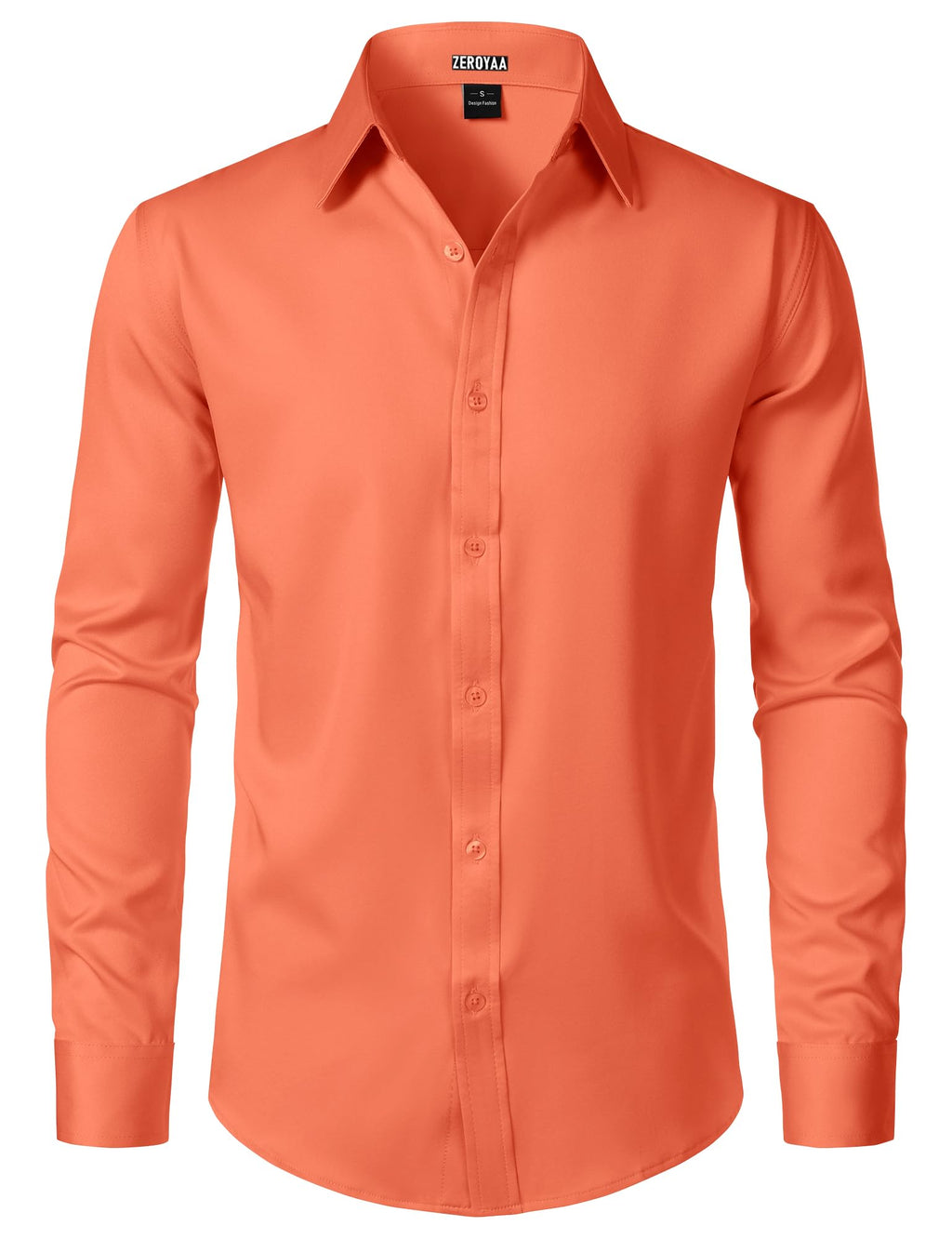 ZEROYAA Men's Wrinkle Free Long Sleeve Dress Shirt Business Casual Modern Slim Fit Button Down Shirts for Wedding and Office
