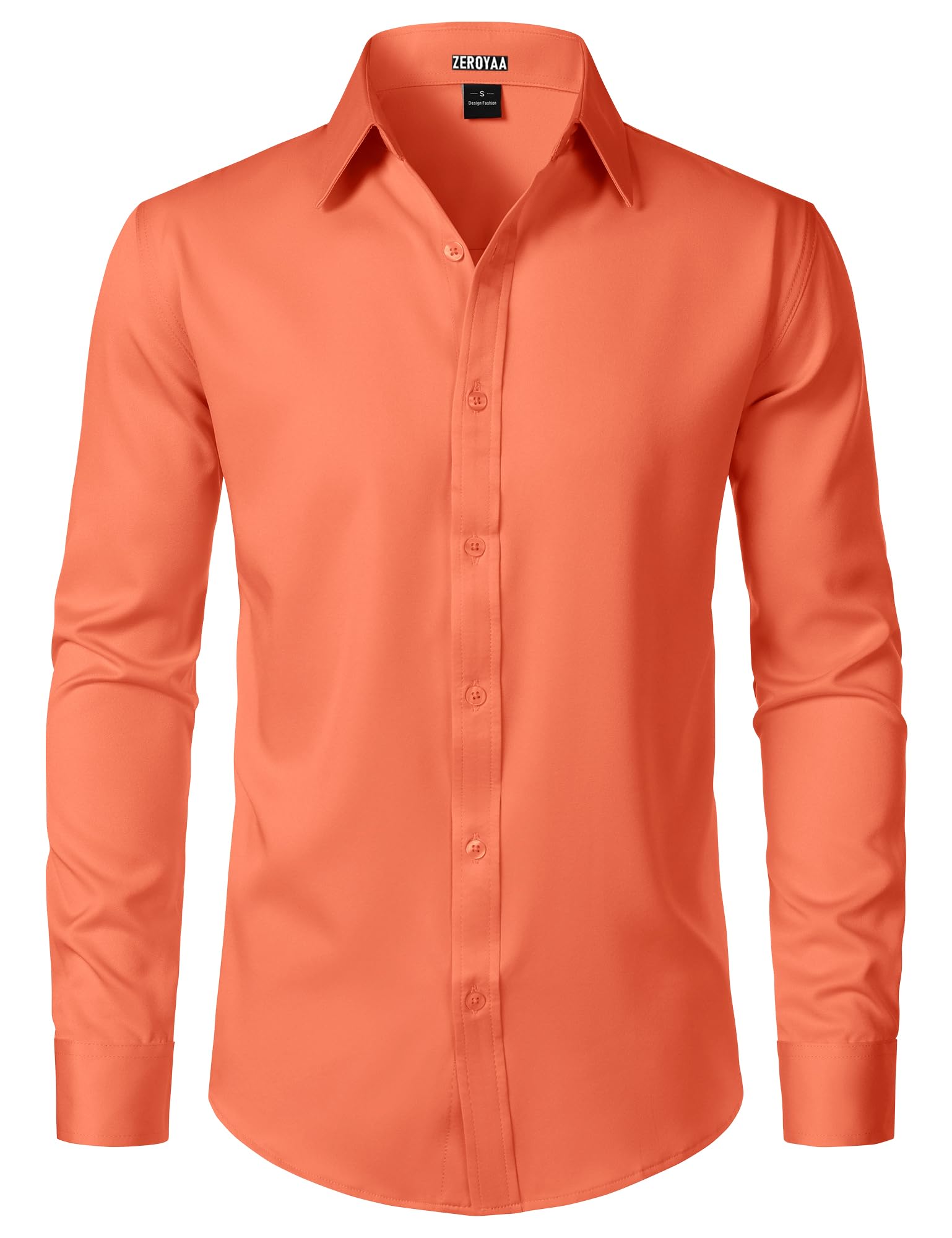 ZEROYAA Men's Wrinkle Free Long Sleeve Dress Shirt Business Casual Modern Slim Fit Button Down Shirts for Wedding and Office