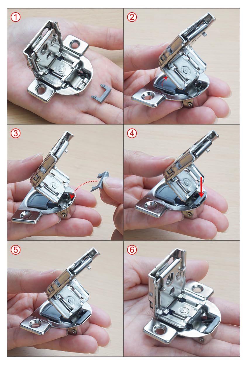 10 Pack 86 Degree Angle Restrictor/Restriction Clip for Soft Close Hinges, Kitchen Cabinet Door Restraints