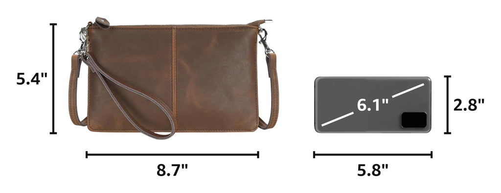 befen Genuine Leather Wristlet Clutch Wallet Purses Small Crossbody Bags for Women with RFID Blocking Card Slots