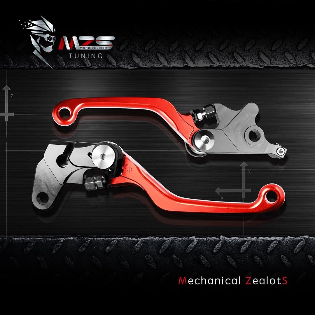 MZS Black Dirt Bike Brake Clutch Levers Pivot Adjustable CNC Compatible with YZ65 2018-2025 / YZ80 YZ85 2015-2025