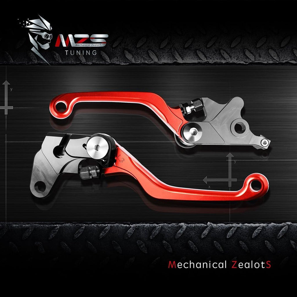 MZS Black Dirt Bike Brake Clutch Levers Pivot Adjustable CNC Compatible with YZ65 2018-2025 / YZ80 YZ85 2015-2025