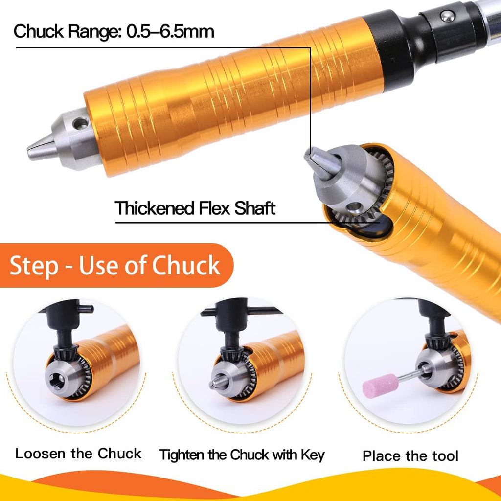 380W Flex Shaft Rotary Tool with Stepless Speed Foot Pedal, Multi-Function Metal Hanging Grinder Carver Kit - Ideal for Carving, Buffing, Drilling, Polishing, Sanding, Cutting- Includes DIY Accessorie