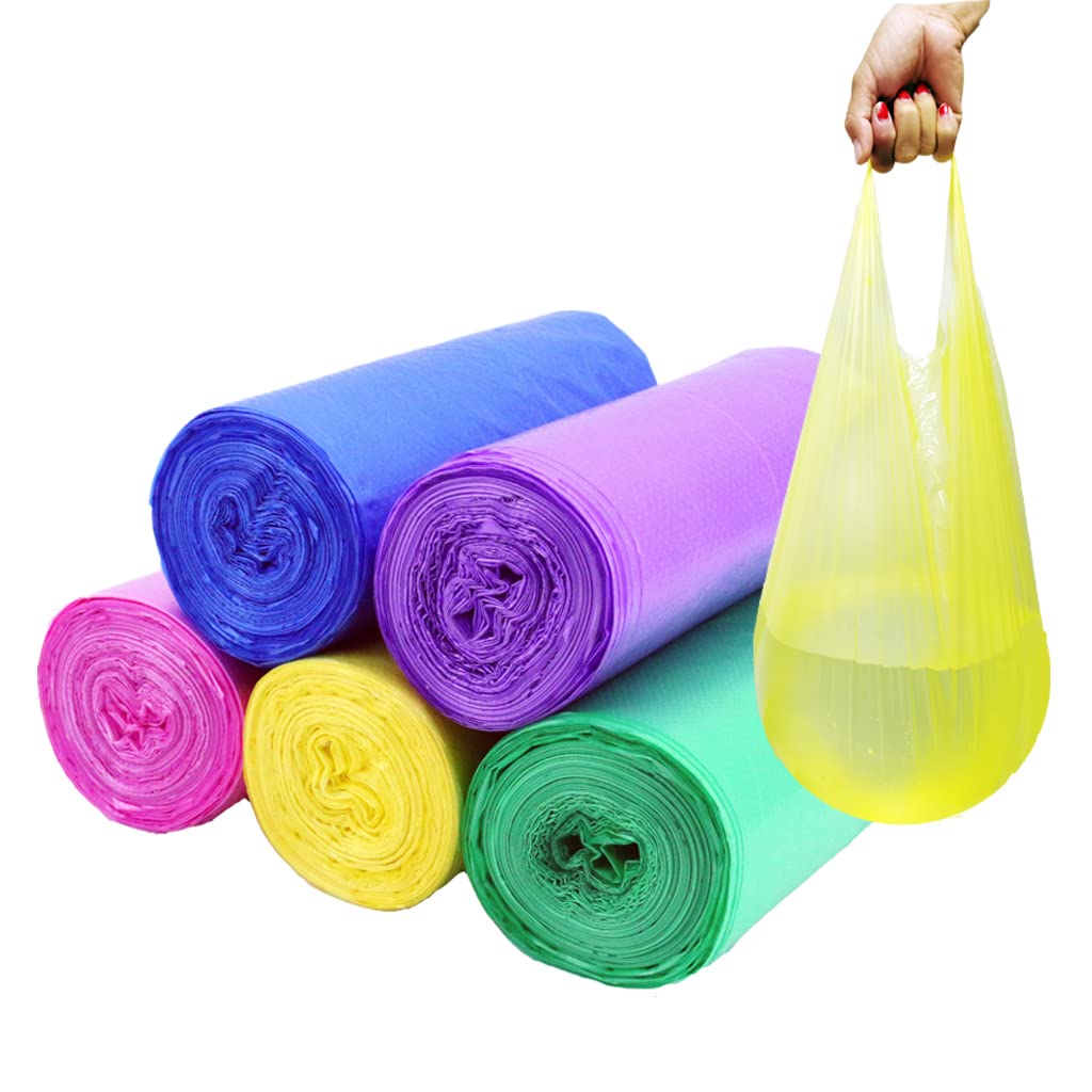 4 Gallon Trash Bag,Small Black Trash Bags 200 Counts Thicken Value Bathroom Trash Can Bin Liners,Small Garbage Bags with Handles for Kitchen Bathroom Office Waste Basket