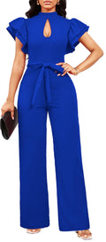 SxClub Elegant Jumpsuits for Women Dressy Formal Casual Long Straight Pants Business Jumpsuit