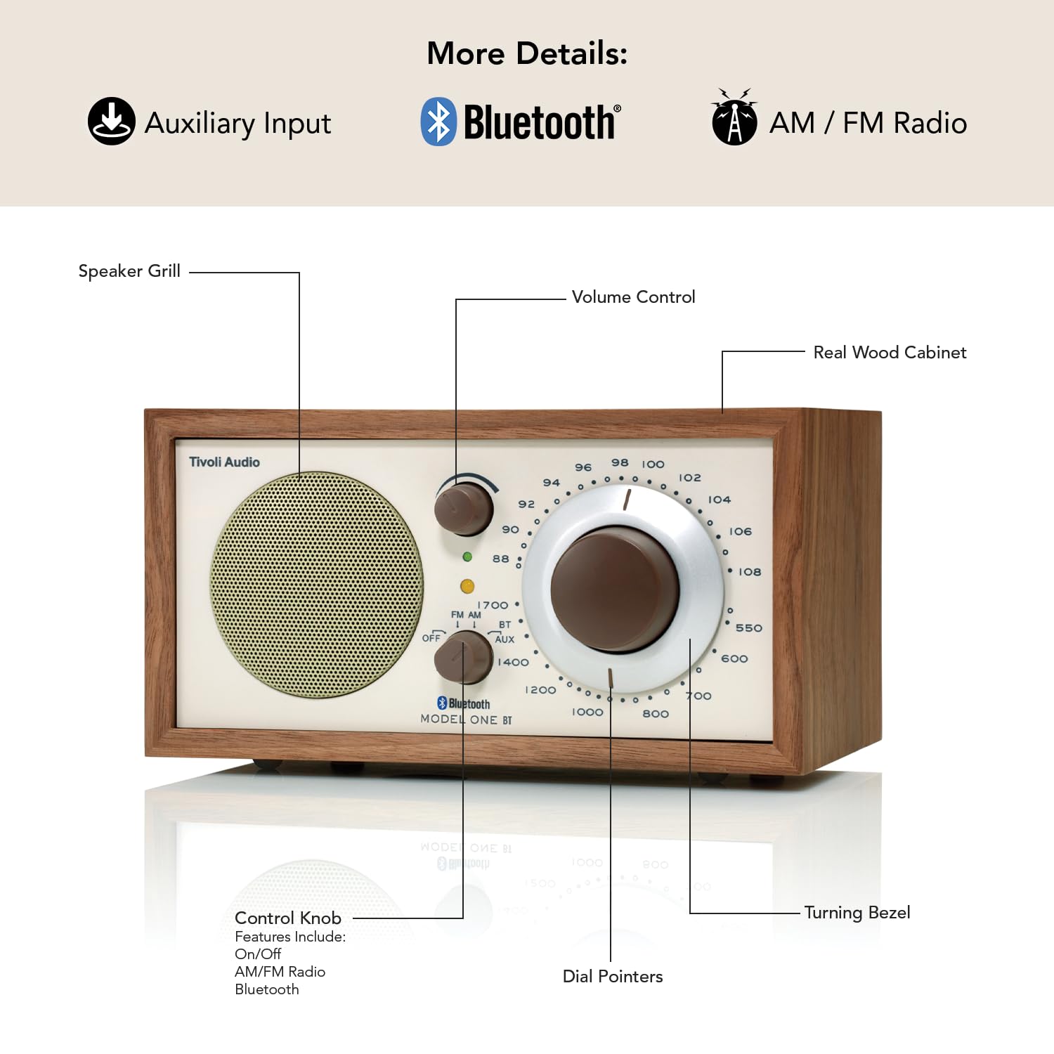 Tivoli Audio Model One Bluetooth AM/FM Radio (Black Ash/Silver)