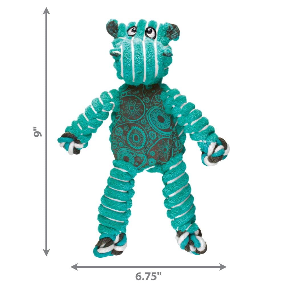 KONG Floppy Knots - Durable No‑Stuffing Squeaky Rope & Plush Dog Toy - for Teething, Playing (Bunny, Small/Medium)