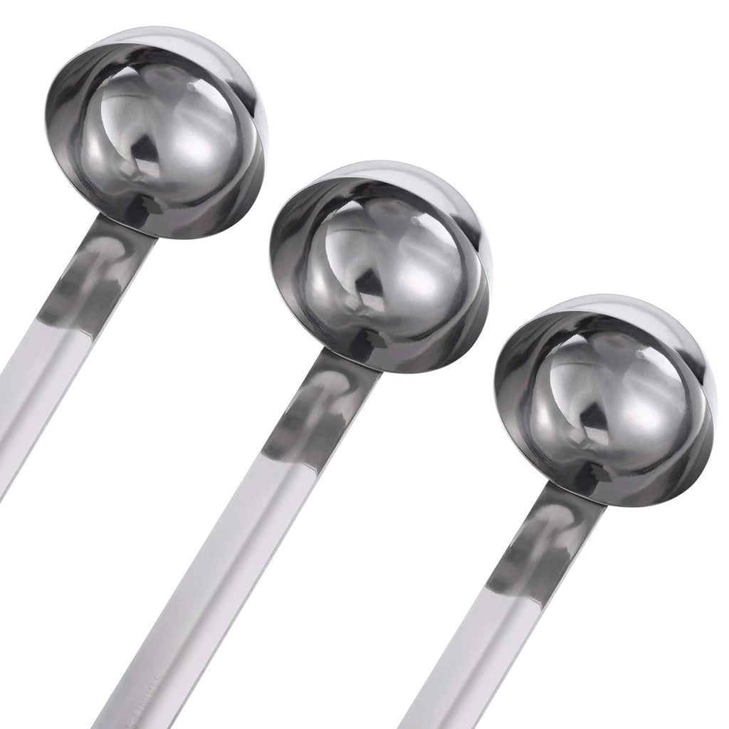 meekoo 1 Pieces Stainless Steel Ladle Soup Handle Ladle with Pouring Rim for Kitchen Cooking Soup Sauce (1 oz)