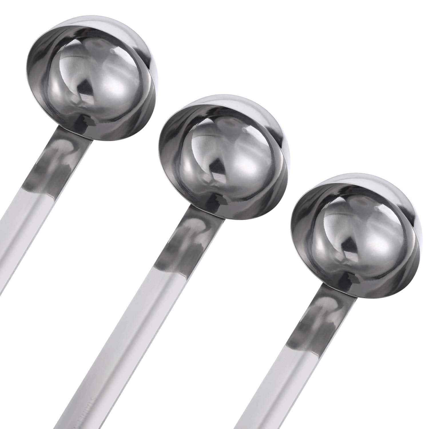 meekoo 1 Pieces Stainless Steel Ladle Soup Handle Ladle with Pouring Rim for Kitchen Cooking Soup Sauce (1 oz)