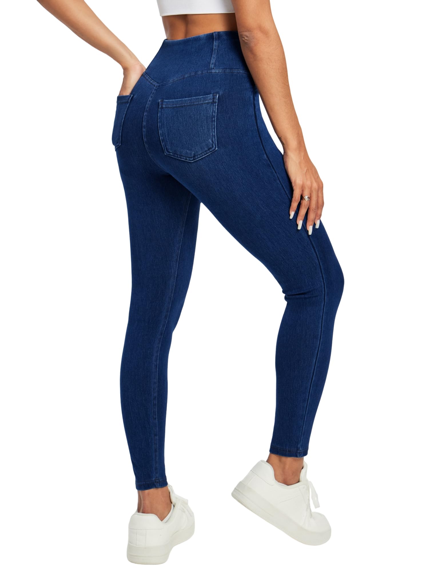 Heathyoga Stretchy Jeans for Women Trendy High Waist Pull On Jeggings Tummy Control Womens Skinny Jeans Leggings with Pockets