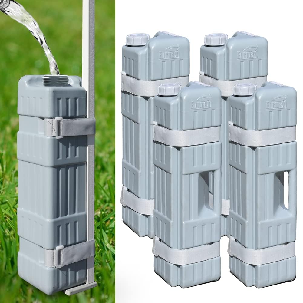 Eurmax USA Universal Upgraded Water Weight Heavy Duty Feet Leg Weights Bag Canopy Weights & US Weight Tailgater Canopy Weights Set of 4 with No-Pinch Design for Easy Installation