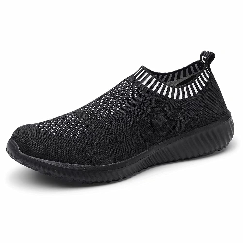 konhill Womens Walking Shoes Slip On Sneakers Breathable Mesh Lightweight Casual Footwear for Daily Commute