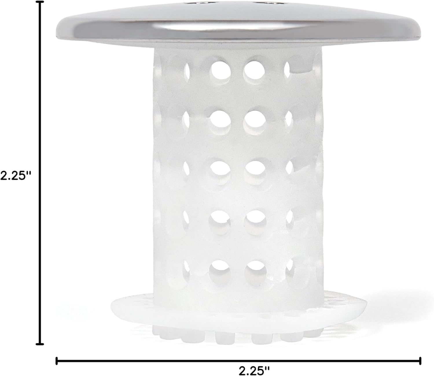 TubShroom Bathtub Drain Protector and Hair Catcher - 2 Pack, Chrome - Fits 1.5" - 1.75" Bathtub and Shower Drains
