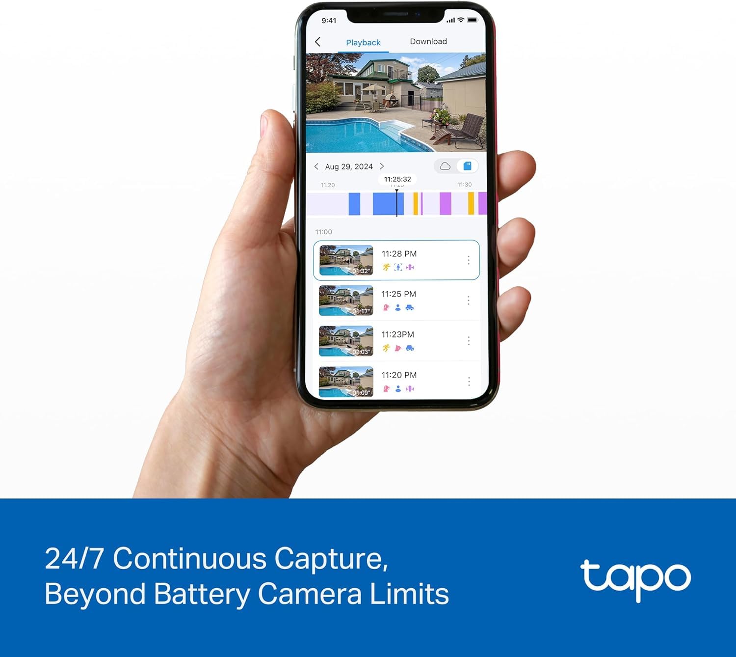 Tapo by TP-Link Wireless Outdoor Security Camera, 1080P, Up to 180 Days Battery Life, Free Person Detection, SD/Cloud Storage, Spotlight Color Night Vision, Alarm, No Hub Needed, Black, C403