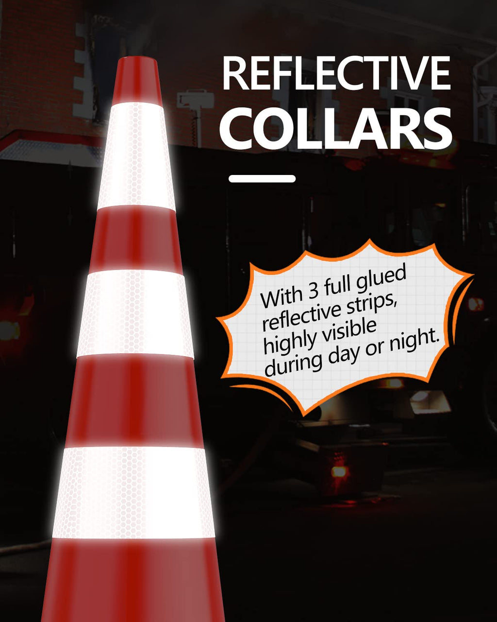 (4 Pack) BATTIFE Traffic Cones 18 Inch with Black Weighted Base, PVC Green Cone for Traffic Control,Construction Events, Driveway Road Parking Lot