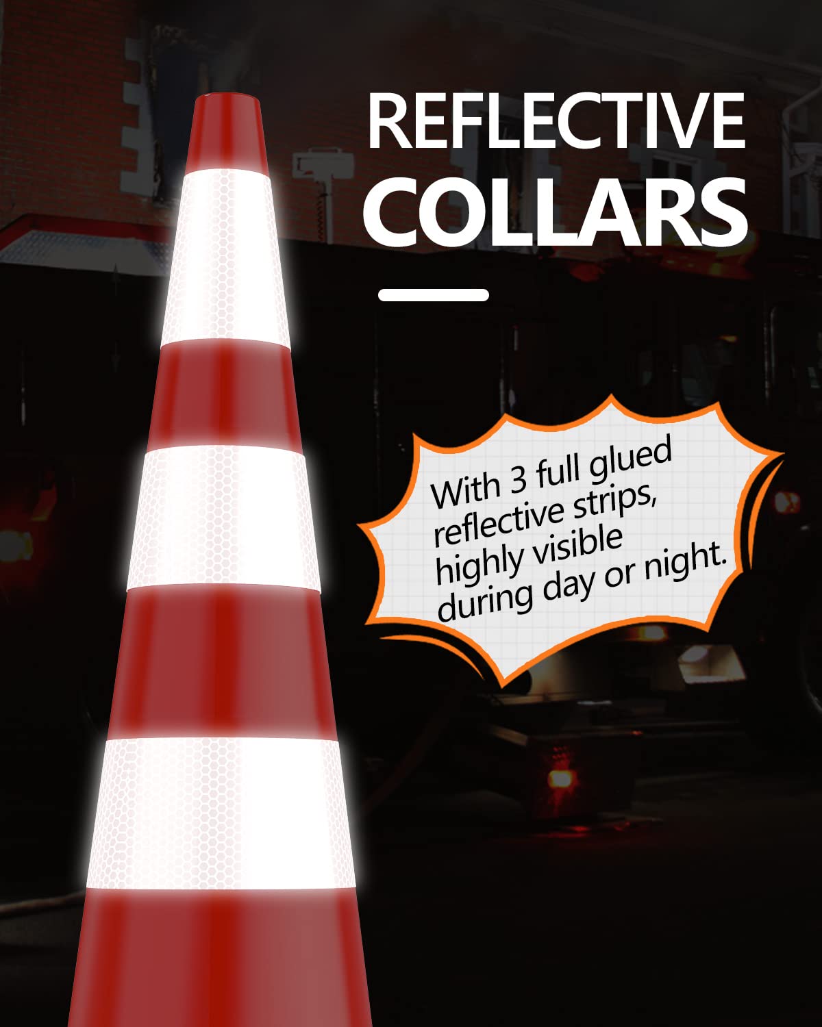 (4 Pack) BATTIFE Traffic Cones 18 Inch with Black Weighted Base, PVC Green Cone for Traffic Control,Construction Events, Driveway Road Parking Lot