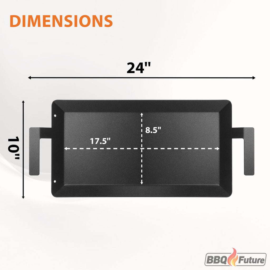 Carbon Steel Griddle for Gas Grill, Double Burner Griddle Compatible with Induction, Stove Top, Electric, Oven - 17" x 10" Professional Cookware for Cooktop, NonStick Griddle Pan