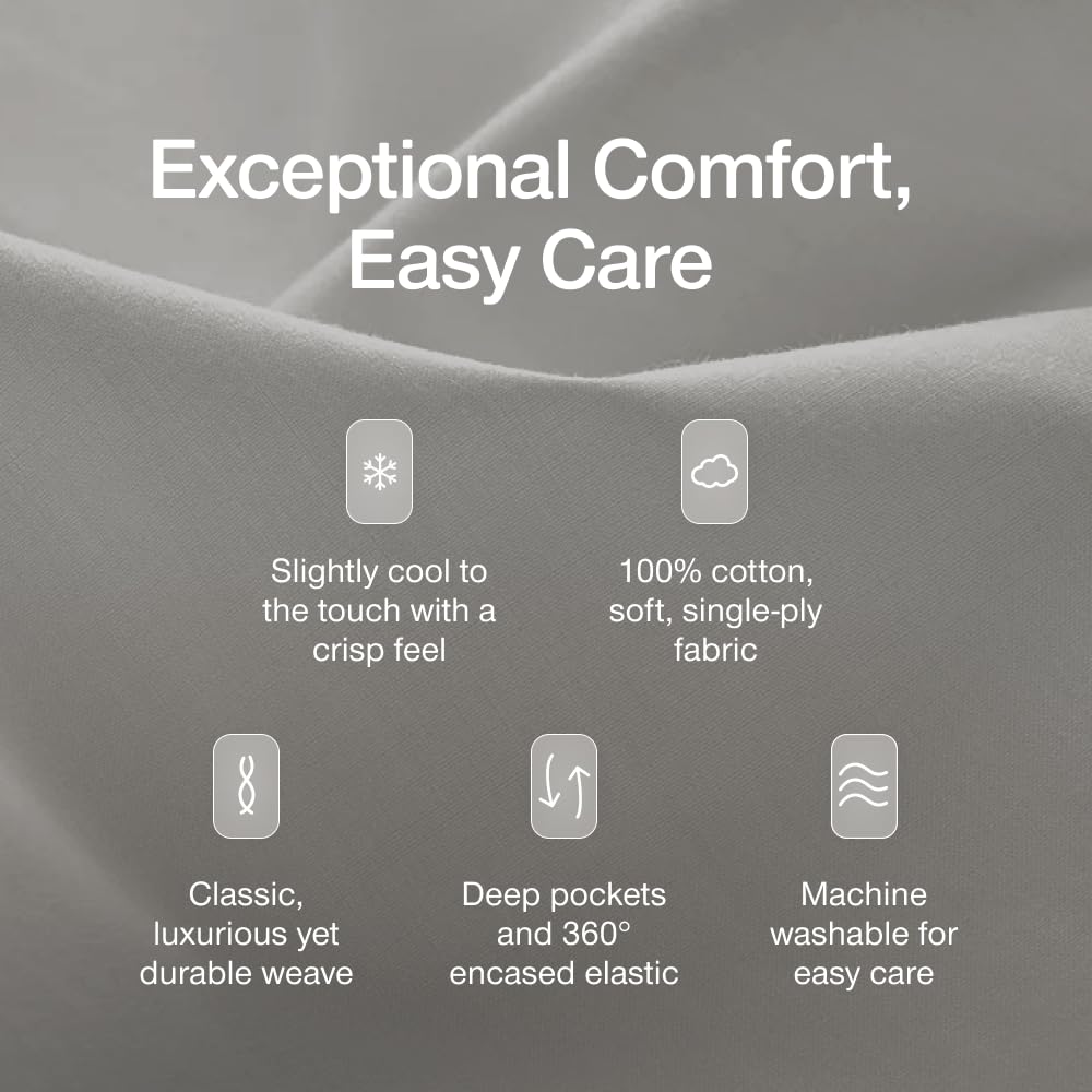 Coop Home Goods Cool+ Cooling Bed Sheets, 4 Piece Full Sheet Set, Dove Grey Breathable Cooling and Super Soft, Luxury Spa & Hotel Quality, Full Size Bed Set