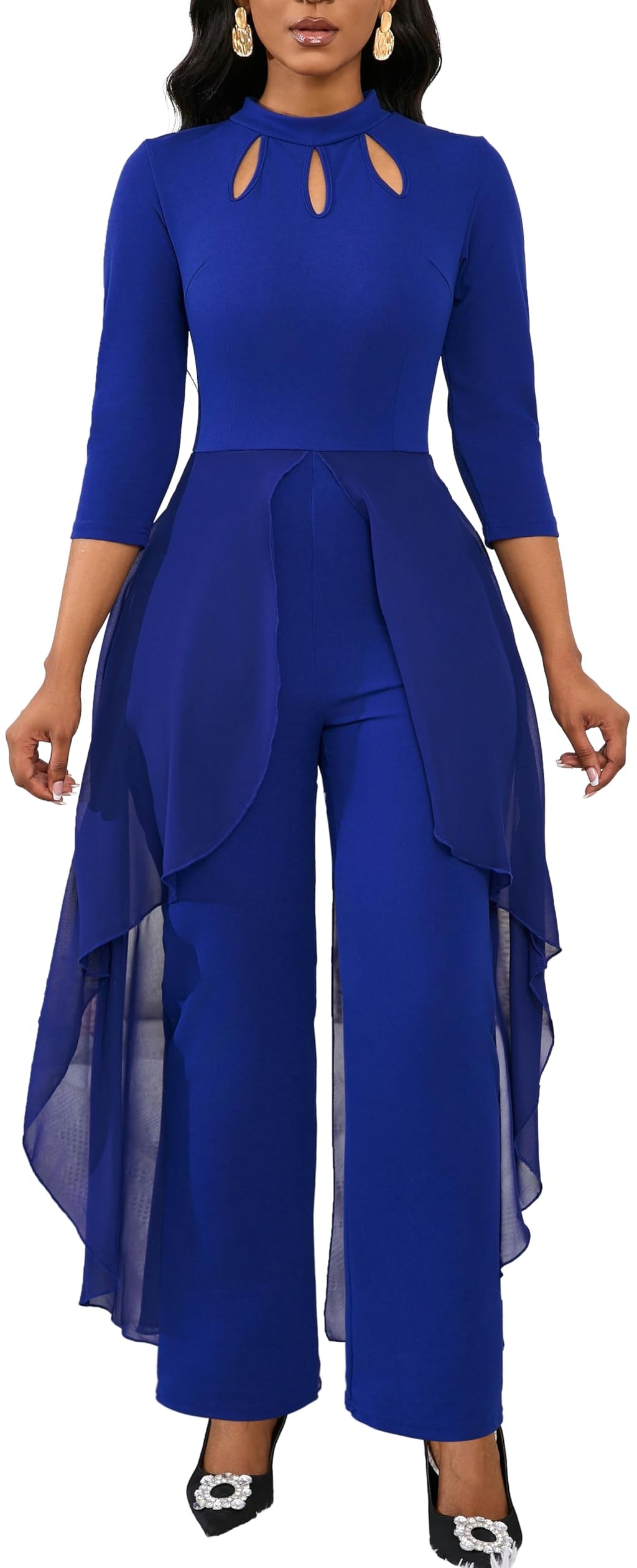 Jumpsuits for Women Dressy Hight Waist One Piece Casual Straight Long Pants Wide Leg Pants Elegant Jumpsuit Romper
