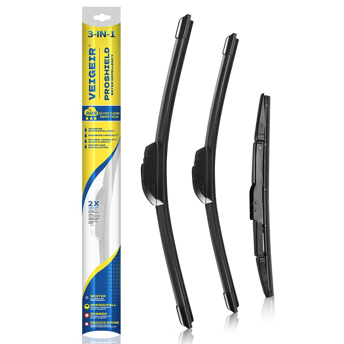 3 Pack Windshield Wiper Blades Compatible with Ford Escape 2008 2009 2010 2011 2012 Original Factory Quality Front Rear Wipers Blade Set for My Car - 20" 20" 12"