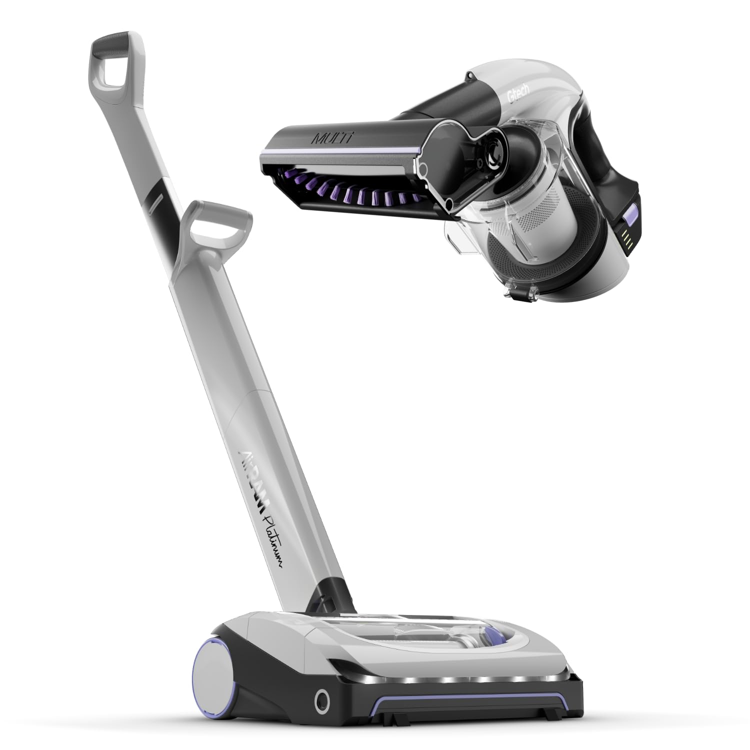 Gtech System Platinum Bundle Vacuum Cleaner Bundle - Includes the AirRam Platinum Upright and the Multi Platinum Handheld - Rechargeable 22V Lithium Ion Battery - Anti-Hair Wrap