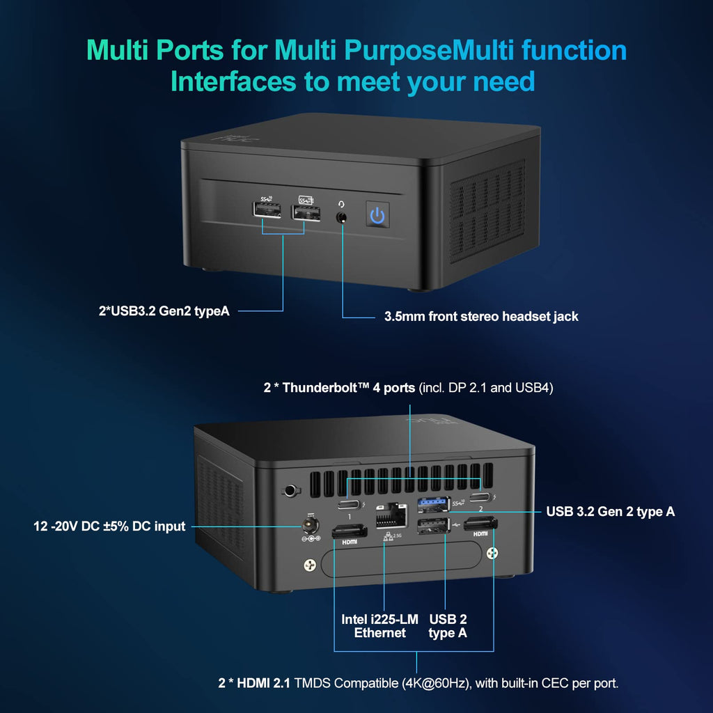 Intel NUC 11 NUC11PAHI5 Panther Canyon Mini PC, Core i5-1135G7, 16GB RAM, 512GB SSD, Mini Computers Windows 11 Pro for Business Home Office, Support 8K/Wifi 6/4K Quad Display/Bluetooth 5/Thunderbolt 3