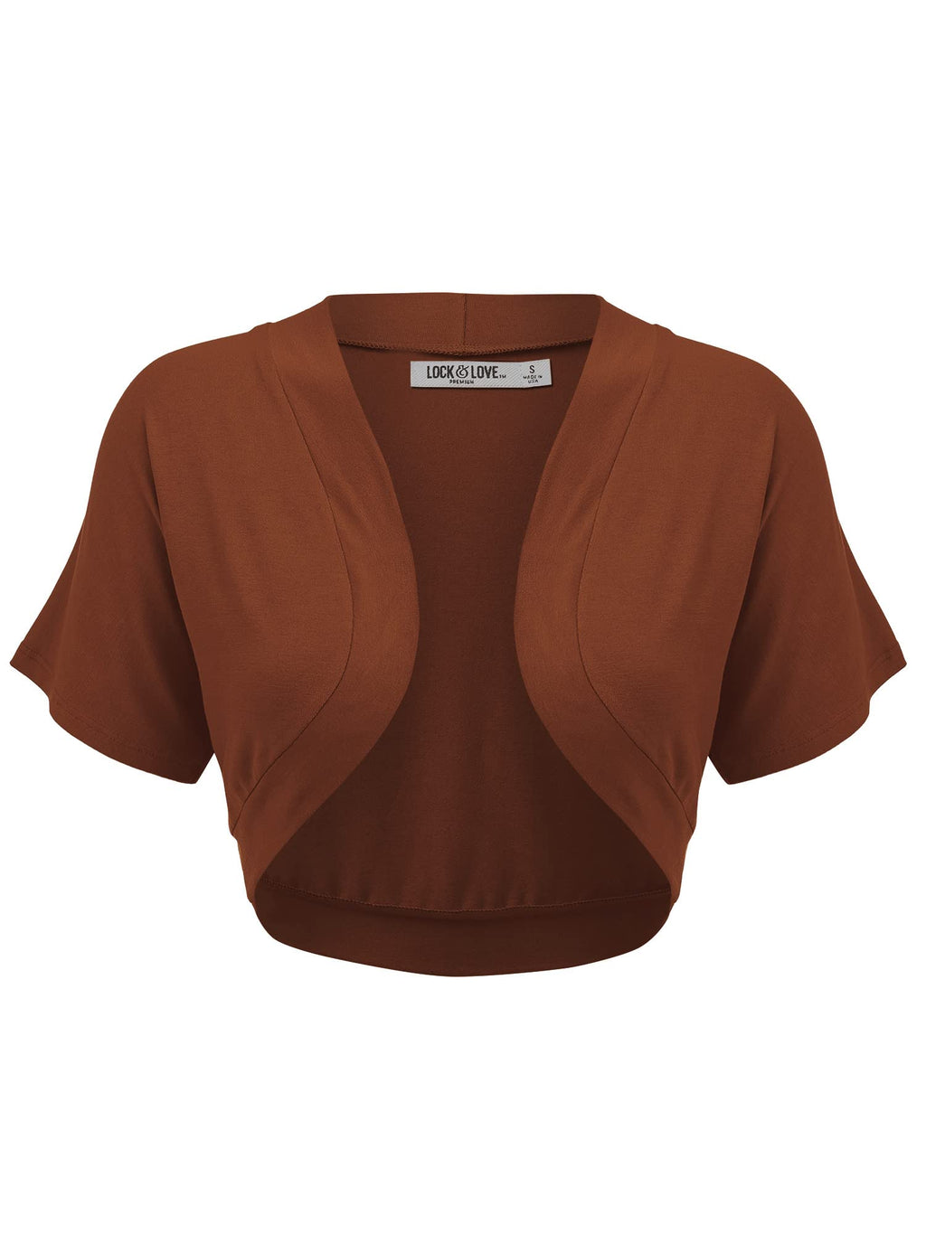 Lock and Love Women's Versatile Open Front Lightweight Short Sleeve Bolero Shrug