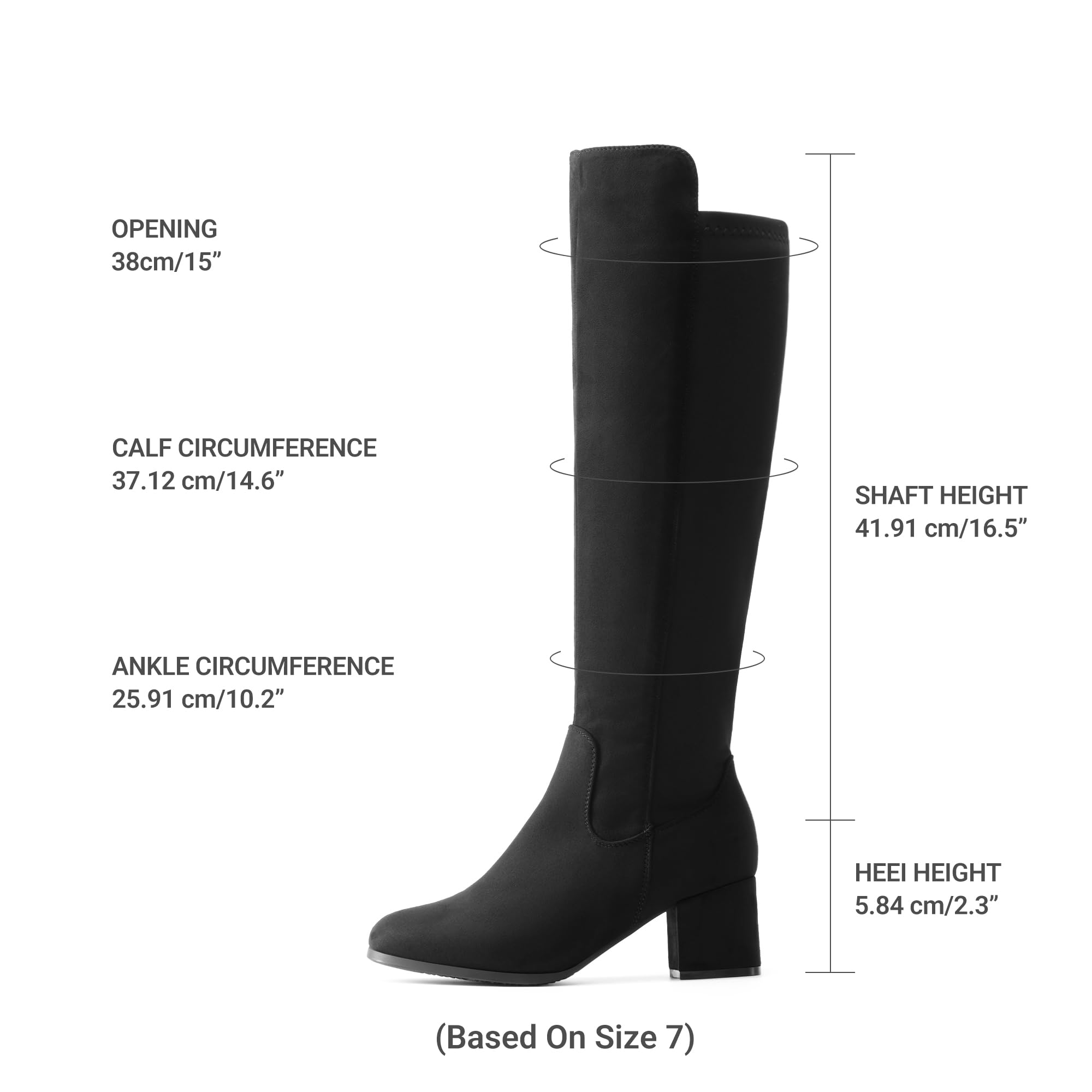 DREAM PAIRS Women's Knee High Stretchy Fashion Boots