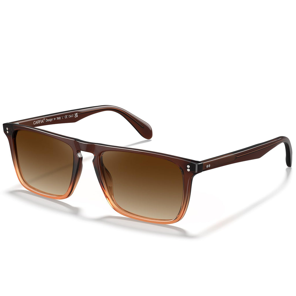 CARFIA Retro Polarized Sunglasses for Men UV Protection Hand-crafted Acetate Frame Fashion Cool Sun Glasses CA53572